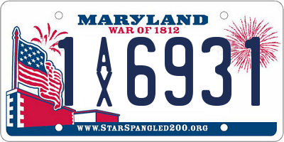MD license plate 1AX6931