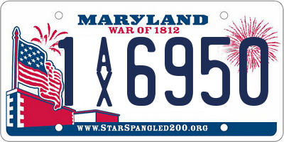 MD license plate 1AX6950