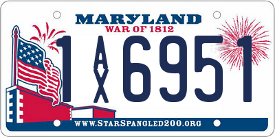 MD license plate 1AX6951