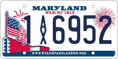 MD license plate 1AX6952