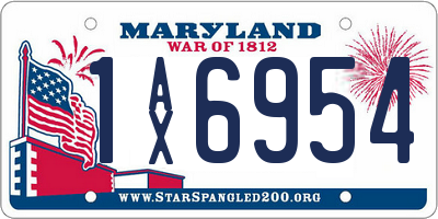 MD license plate 1AX6954