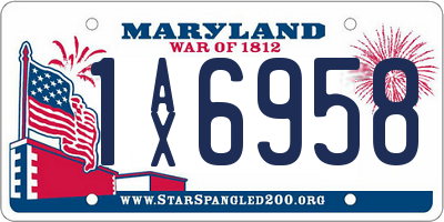 MD license plate 1AX6958