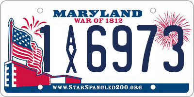 MD license plate 1AX6973