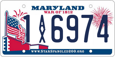 MD license plate 1AX6974