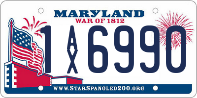 MD license plate 1AX6990