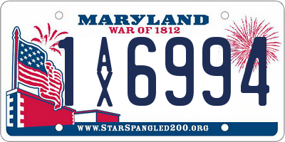 MD license plate 1AX6994