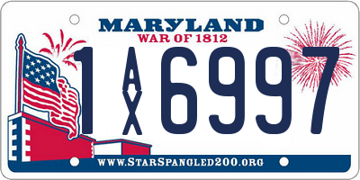 MD license plate 1AX6997