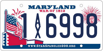 MD license plate 1AX6998