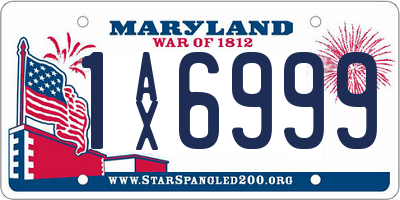 MD license plate 1AX6999