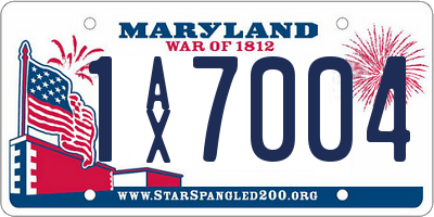 MD license plate 1AX7004