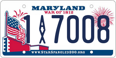 MD license plate 1AX7008