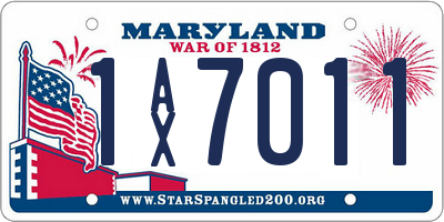 MD license plate 1AX7011