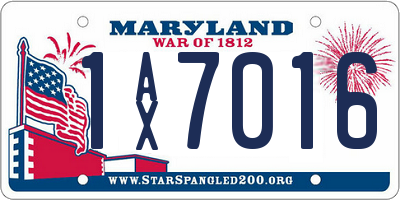 MD license plate 1AX7016