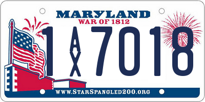 MD license plate 1AX7018