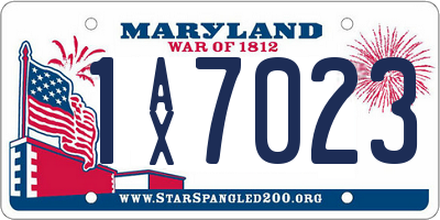 MD license plate 1AX7023