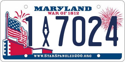 MD license plate 1AX7024