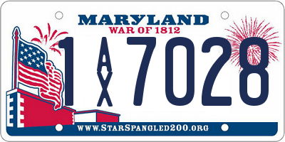 MD license plate 1AX7028
