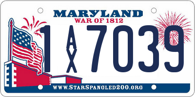 MD license plate 1AX7039