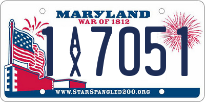 MD license plate 1AX7051