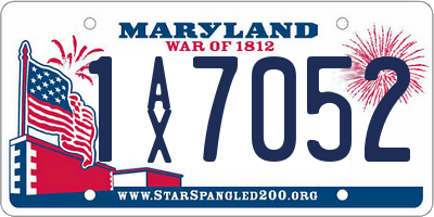 MD license plate 1AX7052