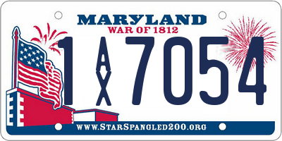 MD license plate 1AX7054