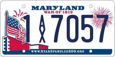 MD license plate 1AX7057
