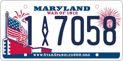 MD license plate 1AX7058