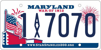 MD license plate 1AX7070