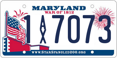 MD license plate 1AX7073