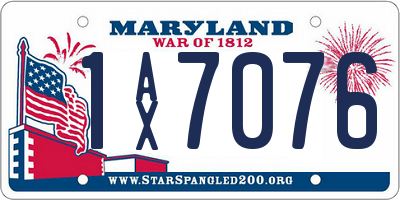 MD license plate 1AX7076
