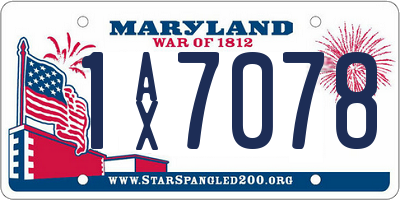 MD license plate 1AX7078