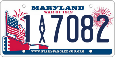 MD license plate 1AX7082