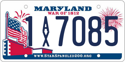 MD license plate 1AX7085
