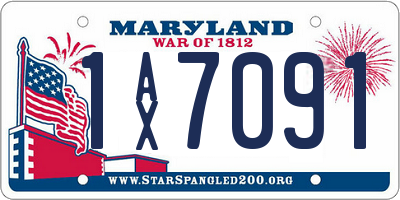 MD license plate 1AX7091
