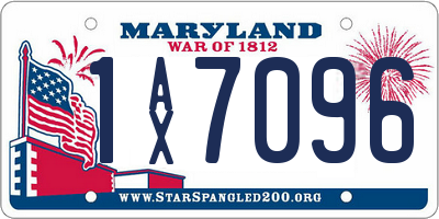 MD license plate 1AX7096