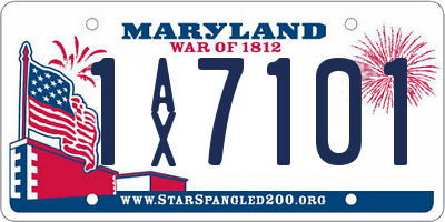 MD license plate 1AX7101