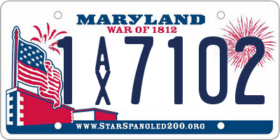 MD license plate 1AX7102