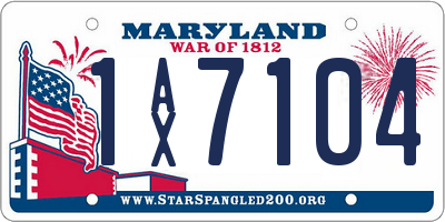 MD license plate 1AX7104
