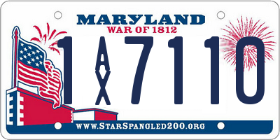 MD license plate 1AX7110
