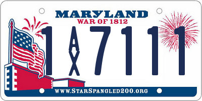 MD license plate 1AX7111