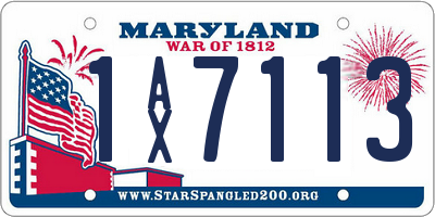 MD license plate 1AX7113