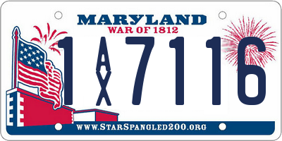 MD license plate 1AX7116
