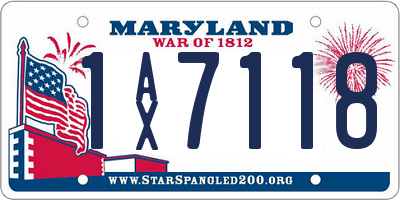 MD license plate 1AX7118