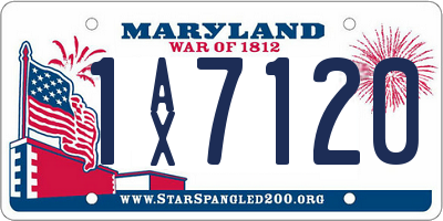 MD license plate 1AX7120