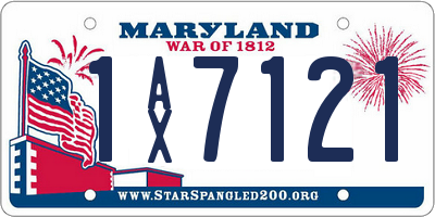 MD license plate 1AX7121