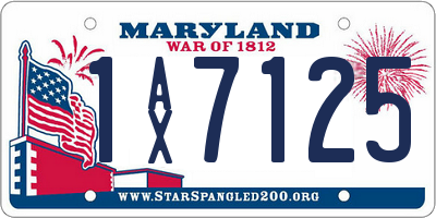 MD license plate 1AX7125