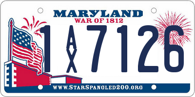 MD license plate 1AX7126