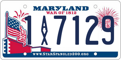 MD license plate 1AX7129