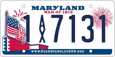 MD license plate 1AX7131