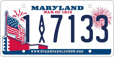 MD license plate 1AX7133